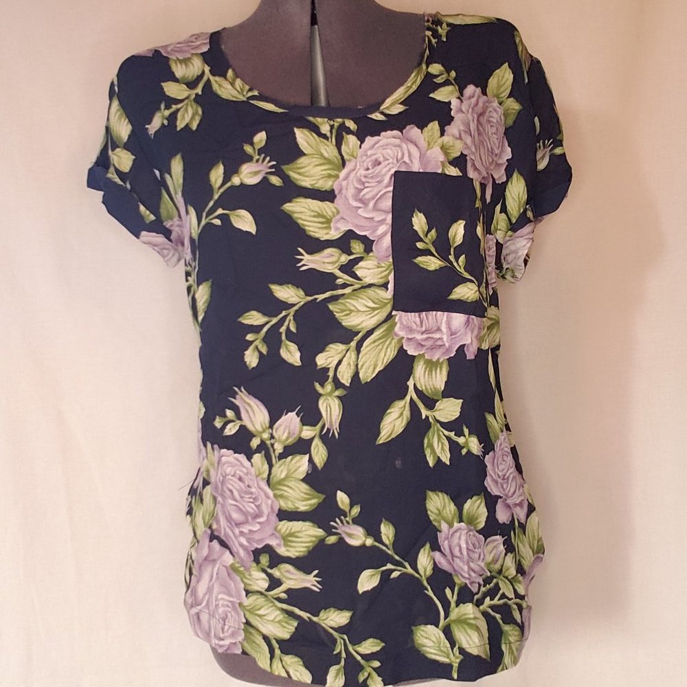 rag & bone Silk Floral Pocket Tee